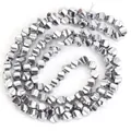 Silver faceted hematite loose beads for DIY handmade jewelry and bracelet making - 3x3mm (Approx. 127 Pieces) / Silver