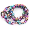 Rainbow electroplated hematite heart faceted beads for DIY jewelry making accessories - Faceted Heart Shape (HT0206) / 6mm (Approx. 63 Pcs) / Colorful