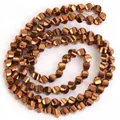 Faceted metallic copper finished hematite loose beads for DIY necklace bracelet making - 3x3mm (Approx. 127 Pieces) / Bronze