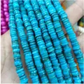 Gedetailleerd overzicht van blauwe schelp kralen van 5-8 mm voor het maken van DIY sieraden - 7-8mm (ca. 38cm Strand) / Meerblauw