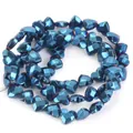 Faceted metallic blue heart-shaped hematite beads for DIY jewelry making crafts - Faceted Heart Shape (HT0206) / 6mm (Approx. 63 Pcs) / Vacuum Royal Blue