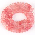 Natürliche rosa Rosenquarz-Rondell-Abstandshalter-Perlen 5x8 mm für DIY-Schmuckherstellung - 5x8mm (Ca. 70 Perlen) / Wassermelonenrot (#24)