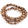 Bronze metallic faceted heart-shaped hematite loose beads for DIY jewelry making crafts - Faceted Heart Shape (HT0206) / 6mm (Approx. 63 Pcs) / Vacuum Antique Red