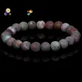 Natural multi-color earthy tone stone beaded bracelet with matte finish luxury jewelry - 19cm 6mm / Indian Agate