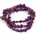 High-quality faceted heart-shaped hematite beads with a vibrant purple metallic finish - Faceted Heart Shape (HT0206) / 6mm (Approx. 63 Pcs) / Vacuum Purple