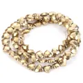 Golden faceted heart hematite stone beads for DIY jewelry making and accessories - Faceted Heart Shape (HT0206) / 6mm (Approx. 63 Pcs) / Vacuum KC Gold