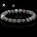 Natural stone beaded bracelet with matte African turquoise jasper finish - African Pine Stone