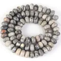 5x8mm Naturstein Perlen grau Marmor Abakus Zwischenperlen für DIY Schmuckherstellung - 5x8mm (Ca. 70 Perlen) / Landkartenstein (#46)
