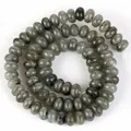 Premium 5x8mm Naturstein Labradorit Rondelle Perlen für die Schmuckherstellung - 5x8mm (Ca. 70 Perlen) / Grauer Labradorit (#48)