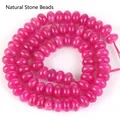 Fuchsiapinkfarbene 5x8mm Natursteinperlen Strang für DIY-Schmuckherstellungszubehör - 5x8mm (Ca. 70 Perlen) / Rosa Turmalin Jade (#31)