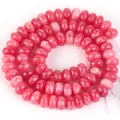 Rosa Kaiserjaspis-Perlen Rondelle 5x8mm für DIY-Schmuckherstellung und Bastelarbeiten - 5x8mm (Ca. 70 Perlen) / Feste Tiefrote Ader (#32)