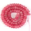 5x8mm Wassermelonen-pinkfarbene Natursteinperlen Rondelle für das DIY Schmuckdesign - 5x8mm (Ca. 70 Perlen) / Halbdurchsichtige Tiefrote Ader (#33)