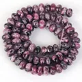 Natürliche rosa und schwarz gesprenkelte Steinperlen 5x8mm für DIY-Schmuckherstellung - 5x8mm (Ca. 70 Perlen) / Rosenroter Punktstein (#2)