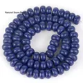 5x8mm dunkelblaue Naturstein Rondelle Zwischenperlen für Schmuckherstellung - 5x8mm Abakus-Perlen (ca. 70 Stück) / #6 Gefleckter Lapislazuli