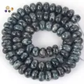 5x8mm Natursteinperlen grau marmoriert Rondelle Zwischenperlen für DIY-Schmuckherstellung - 5x8mm (Ca. 70 Perlen) / Blau gepunktet (#19)