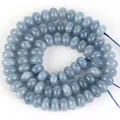 Natürliche 5x8mm hellblaue Stein Abakusperlen Schnur für DIY Schmuckherstellung Zubehör - 5x8mm (Ca. 70 Perlen) / Blauer Chalcedon (#22)