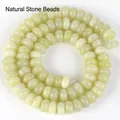 Hochwertige 5x8mm hellgrüne Naturstein-Rondellperlen für DIY-Schmuckherstellungszubehör - 5x8mm Abakus-Perlen (ca. 70 Stück) / Zitronengelbe Jade (#56)