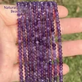 Natürliche 3x4mm facettierte lila Amethystperlen für handgefertigten DIY-Schmuck - 3x4mm (Ca. 105 Stück/Strang) / Amethyst