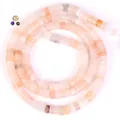 Natural peach imperial stone cylindrical spacer beads 4x2mm for DIY jewelry making - 4x2mm (Approx. 150 Pcs/Strand) / Transparent Pink Aventurine