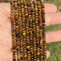 3x4mm facettierte Tigerauge-Natursteinperlen für die Schmuckherstellung - 3x4mm (Ca. 105 Stück/Strang) / Gelbes Tigerauge