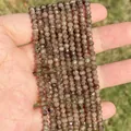 Natürliche braune facettierte 3x4mm Steinperlen für DIY-Schmuck und handgefertigtes Zubehör - 3x4mm (Ca. 105 Stück/Strang) / Kaffeeblitz