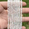 Facettierte 3x4mm weiße Naturstein-Rondelle-Perlen für die DIY-Schmuckherstellung - 3x4mm (Ca. 105 Stück/Strang) / Blauer Mondstein