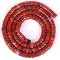 Natural red imperial stone 4x2mm cylindrical spacer beads for DIY jewelry crafts - 4x2mm (Approx. 150 Pcs/Strand) / Red Stone