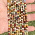 Natürliche 3x4mm facettierte flache Perlen bunte Chalzedon Achat für DIY Schmuck - 3x4mm Facettierte Rondelle (ca. 105 Stück/Strang) / Pietersit