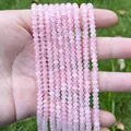 Facettierte natürliche rosa Chalzedon-Perlen 3x4mm für DIY-Schmuckherstellungsprojekte - 3x4mm Facettierte Rondelle (ca. 105 Stück/Strang) / Natürlicher Rosenquarz