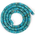 Flat cylindrical 4x2mm blue emperor stone spacer beads with natural veins for DIY jewelry making - 4x2mm (Approx. 150 Pcs/Strand) / Light Blue Emperor Stone