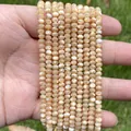 Natürliche champagnerfarbene 3x4mm facettierte Steinperlen für DIY-Schmuck - 3x4mm Facettierte Rondelle (ca. 105 Stück/Strang) / Natürliches Matiolo