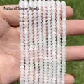 3x4mm facettierte weiße Natursteinperlen für DIY-Schmuckzubehör und Basteln - 3x4mm (Ca. 105 Stück/Strang) / Weiß Kristall