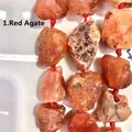 Dettaglio di perle in pietra grezza di agata rossa naturale per gioielli fai da te - Agata Rossa (1) / 15 Pezzi/Confezione