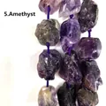 Macro detail of natural irregular purple amethyst raw stone beads for handmade DIY jewelry - Amethyst (5) / 15 Pieces/Pack