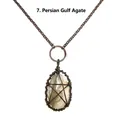 Dettaglio pendente pentagramma avvolto in filo con pietra d'agata del Golfo - Agata del Golfo Persico