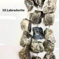 Close-up detail of irregular natural labradorite raw stone beads for DIY jewelry making - Labradorite (10) / 15 Pieces/Pack