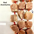 Close-up of irregular natural Red Aventurine raw stone beads for DIY jewelry making - Red Aventurine (13) / 15 Pieces/Pack