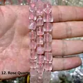 Macro detail of faceted pink rose quartz sugar cube loose beads for DIY jewelry making - 8mm / Rose Quartz