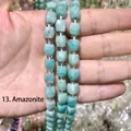 Close-up of natural light blue faceted Amazonite crystal square beads for DIY jewelry. - 10mm / Amazonite