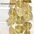 Close-up of irregular natural lemon quartz raw stone beads for DIY jewelry - Lemon Quartz (14) / 15 Pieces/Pack