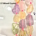 Macro detail of irregular natural mixed crystal raw stone beads for DIY jewelry - Mixed Crystal (17) / 15 Pieces/Pack
