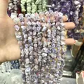 Tiras de cuentas de piedra natural púrpura irregular para creación de joyas y artesanías - 1 Hilo (Aprox. 40cm) / Turmalina