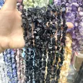 Cuentas de piedra natural negra irregular para accesorios de joyería DIY artesanal - 1 Hilo (Aprox. 40cm) / Obsidiana