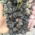 High quality natural irregular black raw stone beads for DIY jewelry making accessories - Obsidian / 15 Pieces/Pack