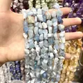 Cuentas de piedra natural irregular azul claro para accesorios de joyería DIY - 1 Hilo (Aprox. 40cm) / Aguamarina