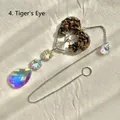 Atrapasol de corazón árbol de la vida con piedras ojo de tigre y prismas de cristal - Ojo de tigre
