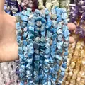 Virutas de piedra natural azul irregular para accesorios de joyería DIY artesanal - 1 Hilo (Aprox. 40cm) / Apatita