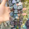 Natural irregular raw agate and crystal stone beads for DIY handmade jewelry making - Indian Agate / 15 Pieces/Pack