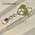 Acchiappasole cuore albero della vita con cristalli peridoto e pendente a goccia - Cristallo di peridoto