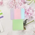 Macro view of colorful Morandi PET sticky notes set against pink peony flowers - 3 Sizes 4 Pads